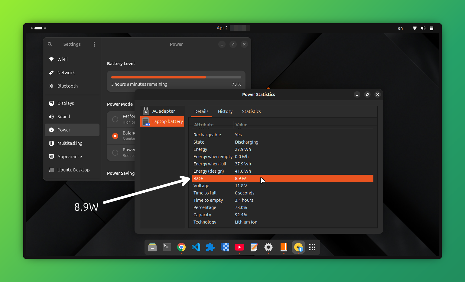 power consumption rate