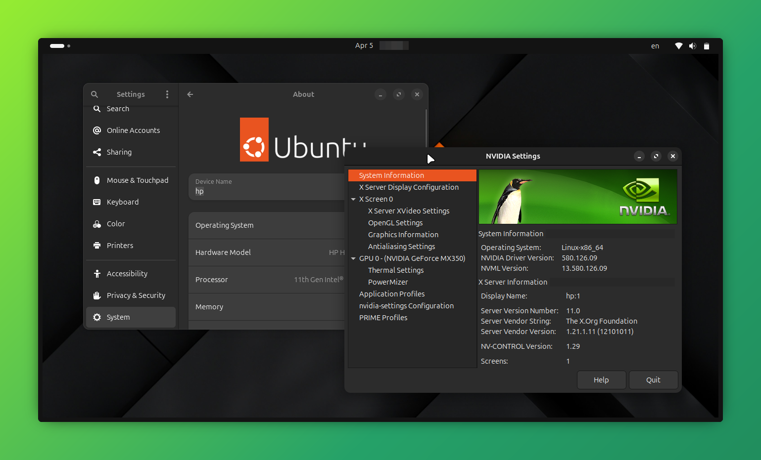 Nvidia and ubuntu logo