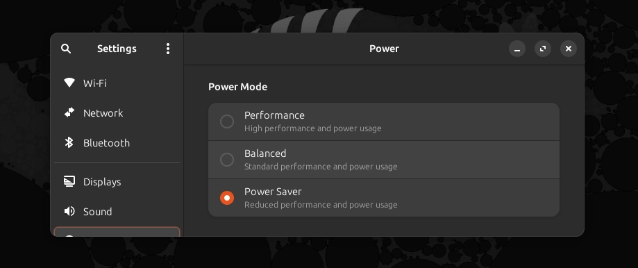 Ubuntu power management profiles